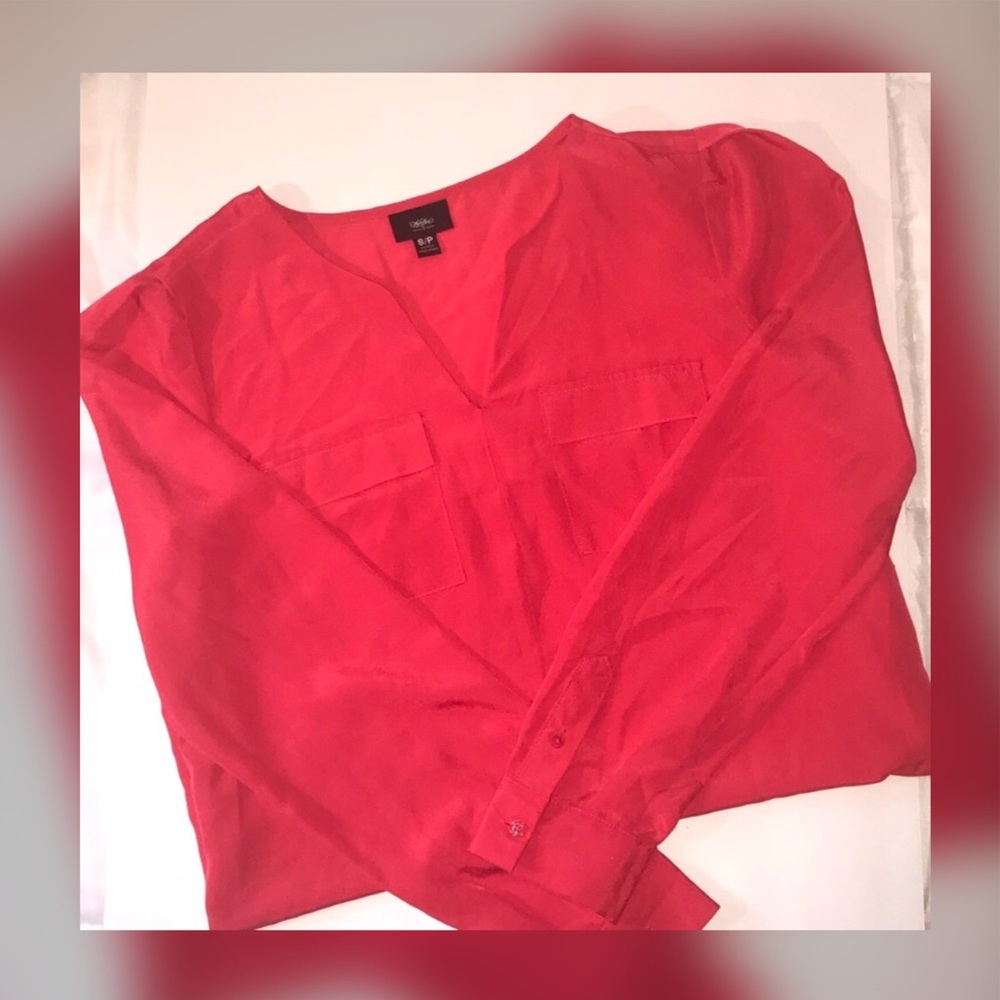 Mossimo Supply Co. long sleeve blouse red